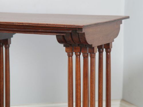 fig 4. Antique English Regency Style Edwardian Set of Four 4 Quartetto Mahogany Nest of Tables (Circa 1910)