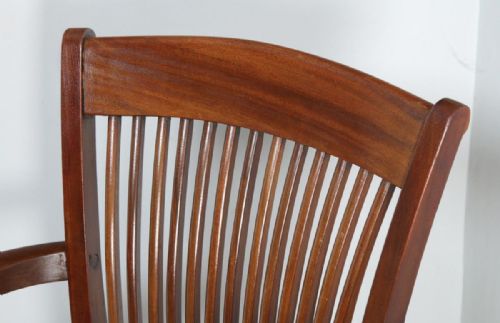 fig 5. Antique English Edwardian Mahogany & Red Leather Revolving Office Desk Arm Chair by J. W. Cooke & Co. (Circa 1910)