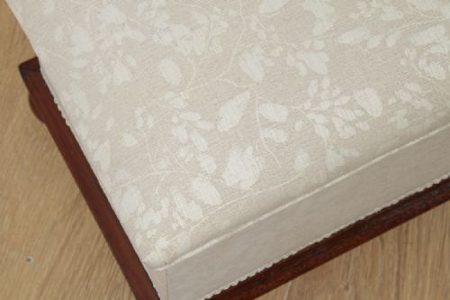 fig 3. Antique English Victorian Mahogany Upholstered Ottoman Chest Box Stool (Circa 1880)