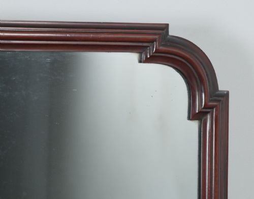fig 3. Antique English Victorian Mahogany Rectangular Overmantle Wall Portrait Hanging Mirror (Circa 1870)