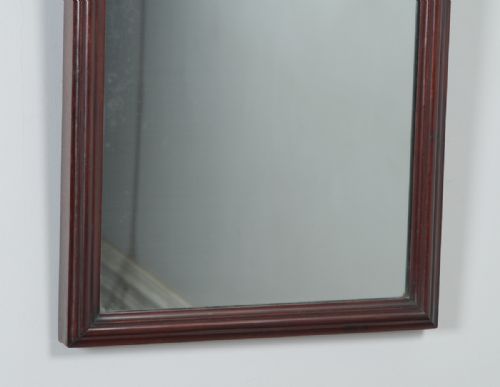fig 4. Antique English Victorian Mahogany Rectangular Overmantle Wall Portrait Hanging Mirror (Circa 1870)