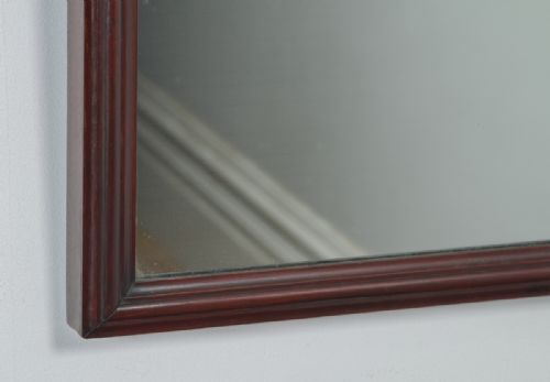 fig 5. Antique English Victorian Mahogany Rectangular Overmantle Wall Portrait Hanging Mirror (Circa 1870)