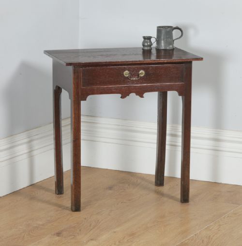 Antique English 18th Century Georgian Oak Occasional Side Hall Writing Table (Circa 1780)