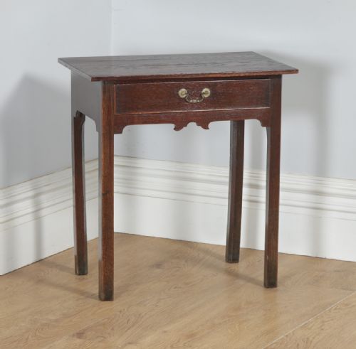 fig 1. Antique English 18th Century Georgian Oak Occasional Side Hall Writing Table (Circa 1780)