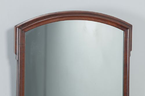 fig 1. Antique English Victorian Mahogany Rectangular Overmantle Wall Portrait Hanging Mirror (Circa 1870)