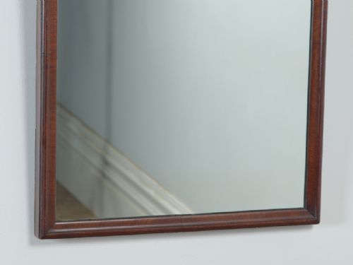 fig 4. Antique English Victorian Mahogany Rectangular Overmantle Wall Portrait Hanging Mirror (Circa 1870)