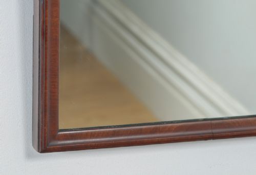 fig 5. Antique English Victorian Mahogany Rectangular Overmantle Wall Portrait Hanging Mirror (Circa 1870)