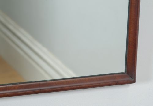 fig 6. Antique English Victorian Mahogany Rectangular Overmantle Wall Portrait Hanging Mirror (Circa 1870)