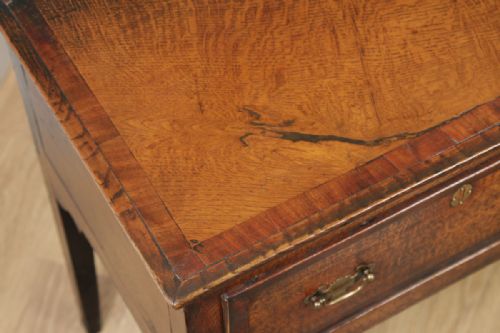 fig 4. Antique English Georgian Oak 6ft Low Three Drawer Dresser Base Sideboard (Circa 1810)