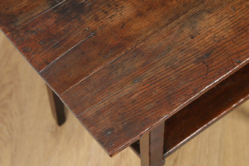 fig 4. Antique English 18th Century Georgian Oak & Elm Occasional Side Hall Table (Circa 1720)