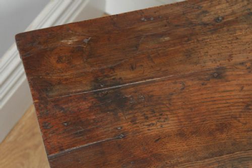 fig 5. Antique English 18th Century Georgian Oak & Elm Occasional Side Hall Table (Circa 1720)