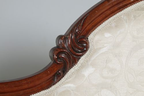 fig 5. Antique English Victorian Mahogany Upholstered Chaise Longue Settee Sofa Couch (Circa 1850)