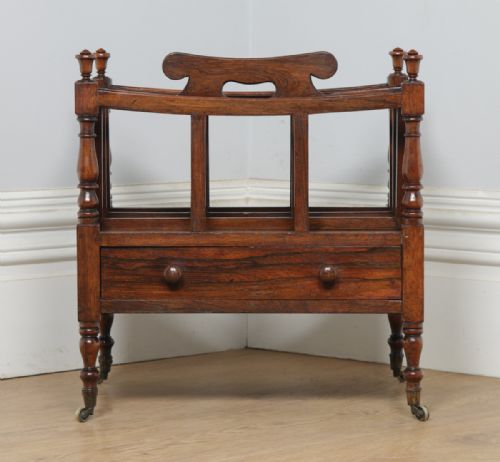 fig 2. Antique English Georgian Regency Rosewood Canterbury Magazine Rack Tidy (Circa 1830)