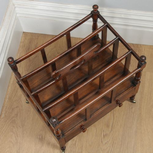 fig 3. Antique English Georgian Regency Rosewood Canterbury Magazine Rack Tidy (Circa 1830)