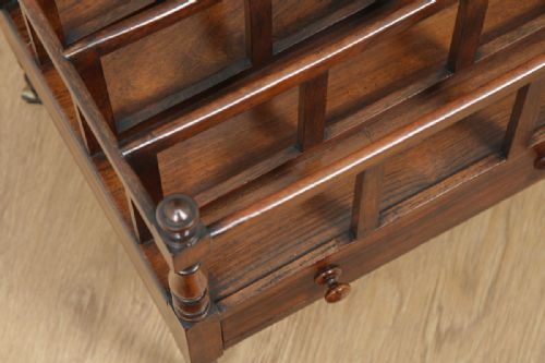 fig 4. Antique English Georgian Regency Rosewood Canterbury Magazine Rack Tidy (Circa 1830)