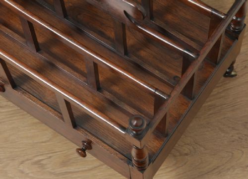 fig 6. Antique English Georgian Regency Rosewood Canterbury Magazine Rack Tidy (Circa 1830)