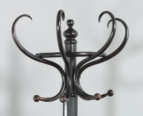 fig 2. Antique English Edwardian Bentwood Coat, Hat, Stick & Umbrella Demi Lune Hallstand Hall Stand (Circa 1920)