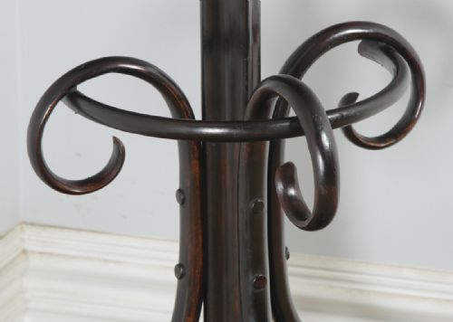 fig 3. Antique English Edwardian Bentwood Coat, Hat, Stick & Umbrella Demi Lune Hallstand Hall Stand (Circa 1920)