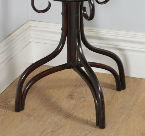 fig 4. Antique English Edwardian Bentwood Coat, Hat, Stick & Umbrella Demi Lune Hallstand Hall Stand (Circa 1920)