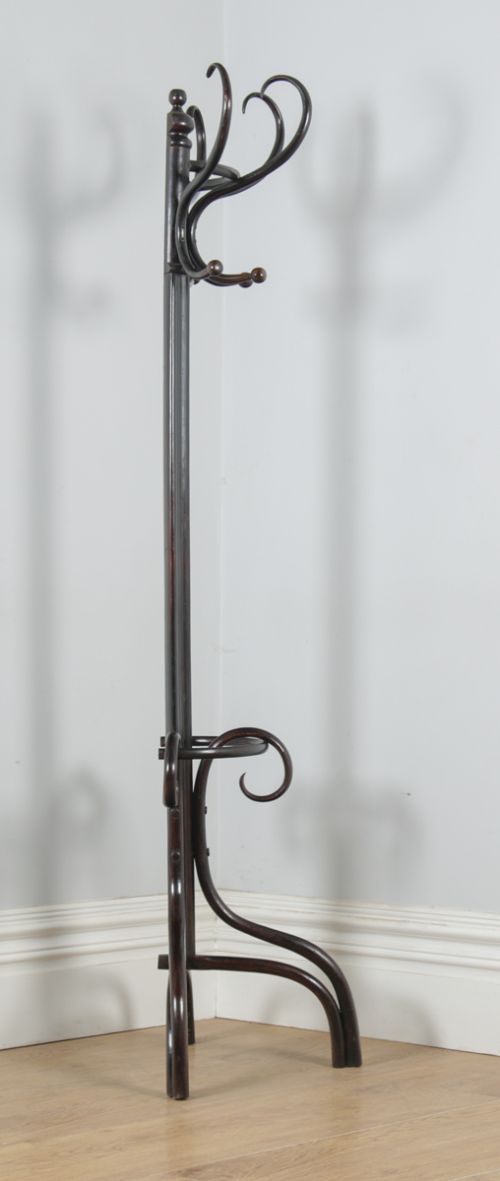 fig 5. Antique English Edwardian Bentwood Coat, Hat, Stick & Umbrella Demi Lune Hallstand Hall Stand (Circa 1920)