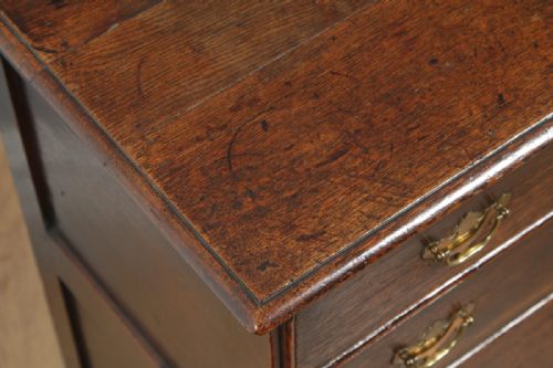 fig 4. Small Antique English Georgian Oak Bachelors Chest of Drawers (Circa 1740)