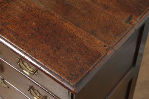 fig 6. Small Antique English Georgian Oak Bachelors Chest of Drawers (Circa 1740)