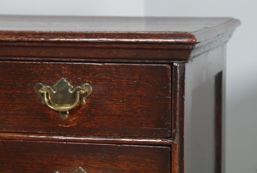 fig 7. Small Antique English Georgian Oak Bachelors Chest of Drawers (Circa 1740)
