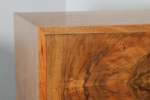fig 5. Antique English Art Deco Burr Walnut Office Desk (Circa 1930)