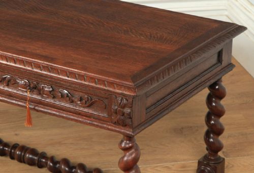 fig 2. Antique French Carved Green Man Oak Rectangular Centre Coffee Table (Circa 1870)