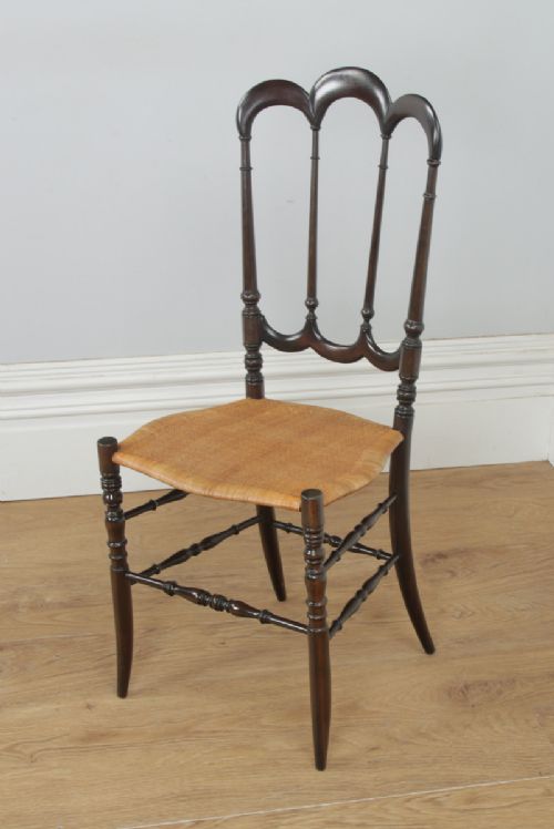 Antique English George V Art Nouveau Beech Kitchen / Dining / Occasional Side Chair (Circa 1920)