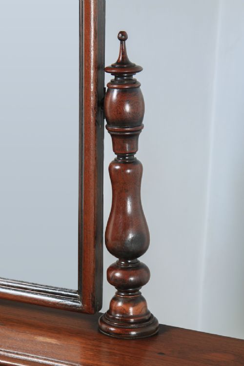fig 4. Antique Victorian Anglo-Indian Colonial Teak Makeup Dressing Table with Mirror (Circa 1870)