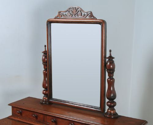 fig 5. Antique Victorian Anglo-Indian Colonial Teak Makeup Dressing Table with Mirror (Circa 1870)