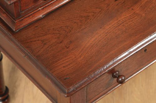 fig 7. Antique Victorian Anglo-Indian Colonial Teak Makeup Dressing Table with Mirror (Circa 1870)
