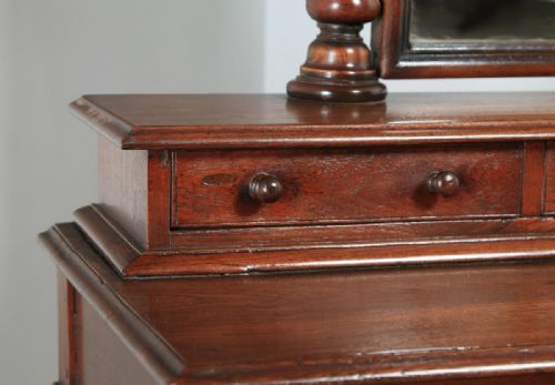 fig 10. Antique Victorian Anglo-Indian Colonial Teak Makeup Dressing Table with Mirror (Circa 1870)