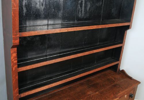 fig 4. Antique Welsh Caernarfonshire Breakfront Georgian Oak Sideboard Dresser Base & Rack (Circa 1830)