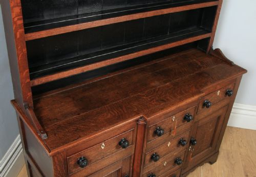 fig 5. Antique Welsh Caernarfonshire Breakfront Georgian Oak Sideboard Dresser Base & Rack (Circa 1830)
