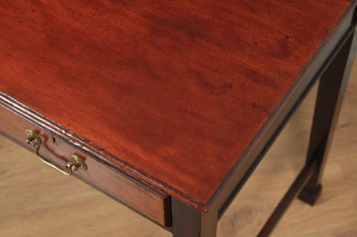 fig 5. Antique English Pair of Georgian Style Mahogany Occasional Side Hall Writing Tables (Circa 1910)
