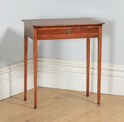 fig 1. Antique English 18th Century Georgian Regency Walnut Occasional Side Hall Writing Lowboy Table (Circa 1820)