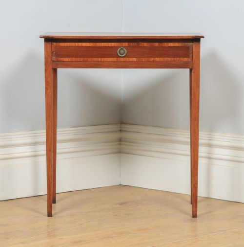 fig 2. Antique English 18th Century Georgian Regency Walnut Occasional Side Hall Writing Lowboy Table (Circa 1820)