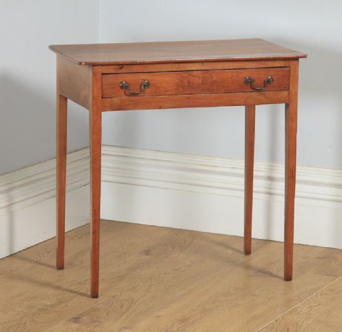 fig 1. Antique English 18th Century Georgian Cherry Wood Occasional Side Hall Writing Lowboy Table (Circa 1780)