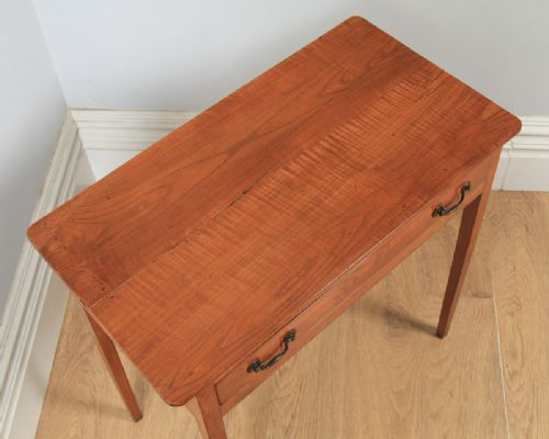 fig 3. Antique English 18th Century Georgian Cherry Wood Occasional Side Hall Writing Lowboy Table (Circa 1780)