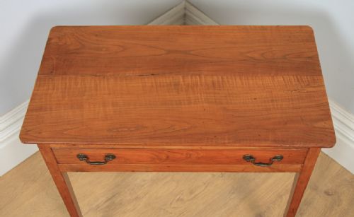 fig 5. Antique English 18th Century Georgian Cherry Wood Occasional Side Hall Writing Lowboy Table (Circa 1780)
