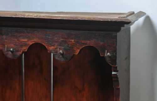 fig 4. Antique Welsh Regency Georgian Oak Potboard Joined High Dresser Base & Rack Sideboard (Circa 1810)