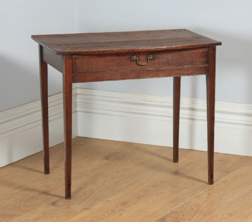 fig 1. Antique English 18th Century Georgian Oak Occasional Side Hall Writing Lowboy Table (Circa 1780)