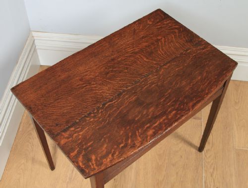 fig 3. Antique English 18th Century Georgian Oak Occasional Side Hall Writing Lowboy Table (Circa 1780)