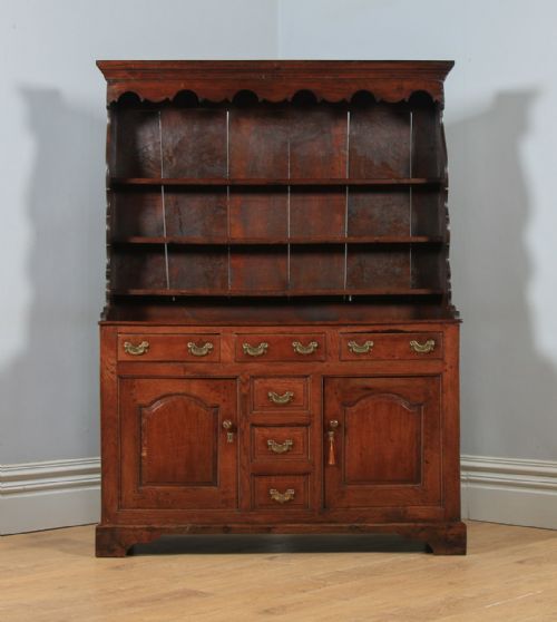 fig 2. Antique Welsh Snowdonia Georgian Oak Joined High Dresser Base & Rack Sideboard (Circa 1740)