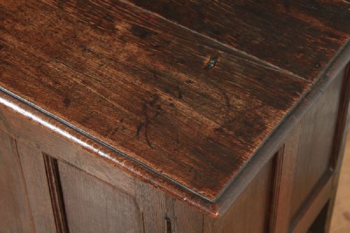 fig 5. Antique English 18th Century Oak Coffer Chest Cupboard (Circa 1750)