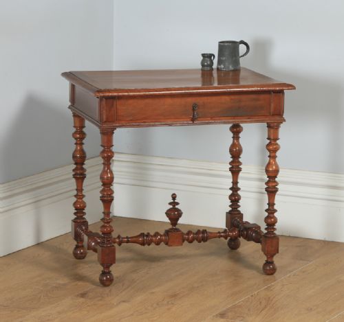 Antique French Walnut Occasional Side Hall Writing Lowboy Table (Circa 1870)