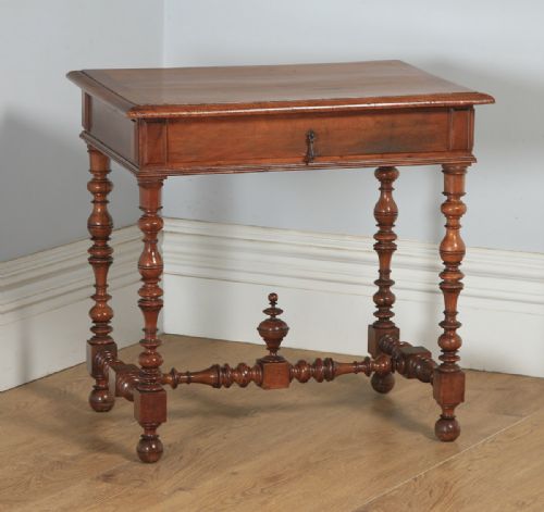 fig 1. Antique French Walnut Occasional Side Hall Writing Lowboy Table (Circa 1870)