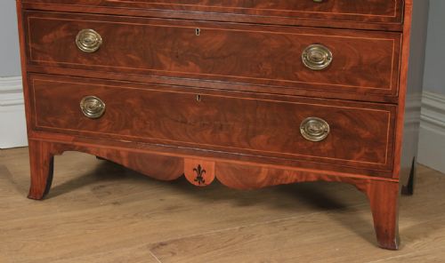fig 7. Antique English Georgian Regency Flame Mahogany Linen Press Wardrobe Cupboard (Circa 1820)